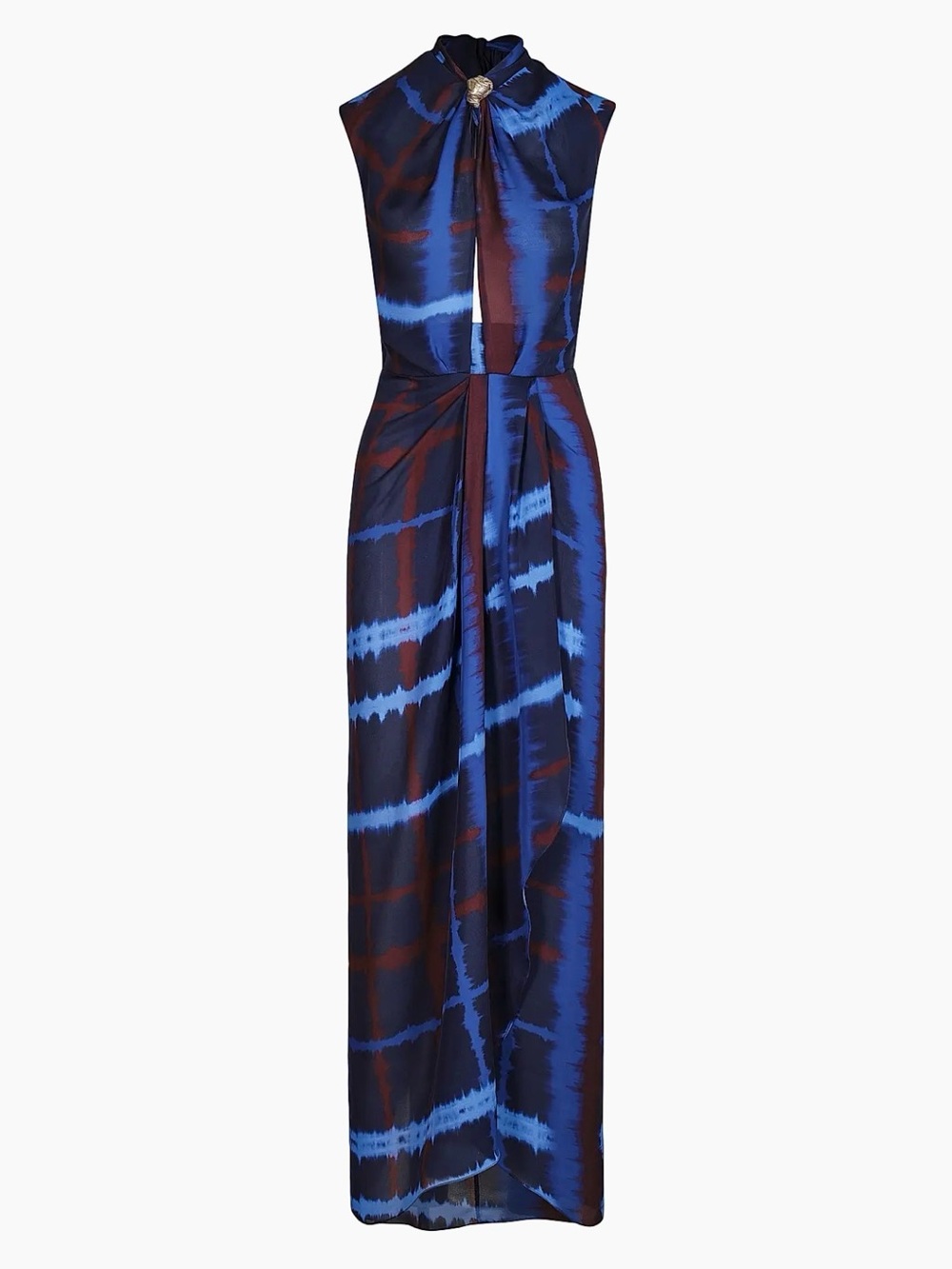 Johanna Ortiz Midnight Blue and Burgundy Tie-Dye Maxi Dress- - Picture 2 of 4
